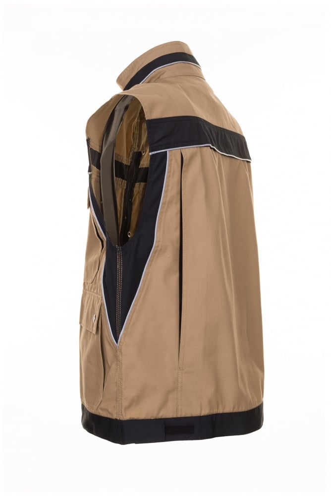 pics/Planam/2534/planam-2534-plaline-mens-work-vest-sand-black-back-2.jpg