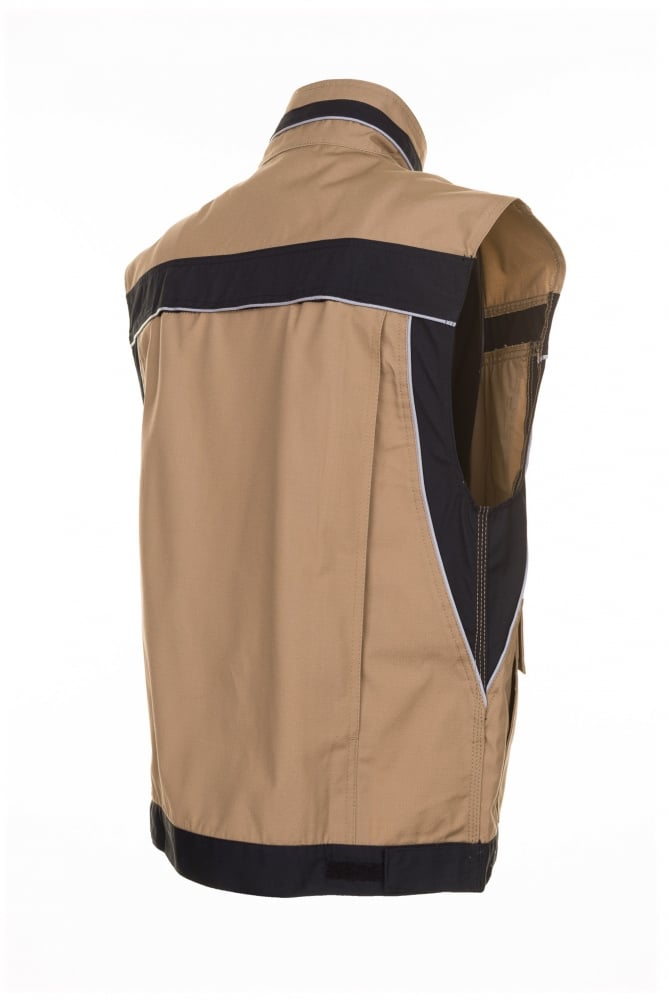 pics/Planam/2534/planam-2534-plaline-mens-work-vest-sand-black-back-3.jpg