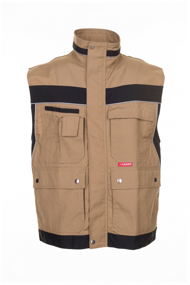 pics/Planam/2534/planam-2534-plaline-mens-work-vest-sand-black-front.jpg