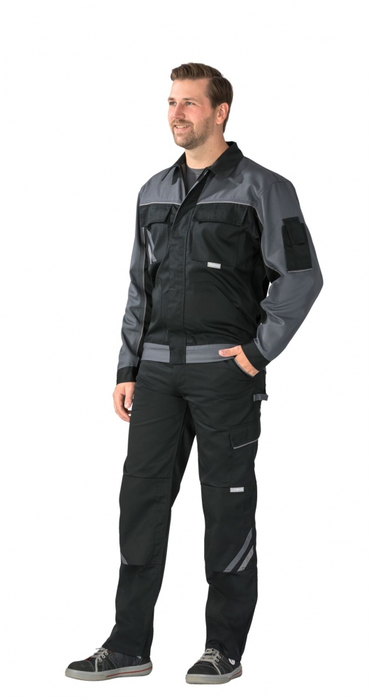 pics/Planam/2710/planam-2710-highline-arbeitsjacke-polyester-baumwolle-schwarz-schiefer-zink-komfort-und-details-getragt.jpg