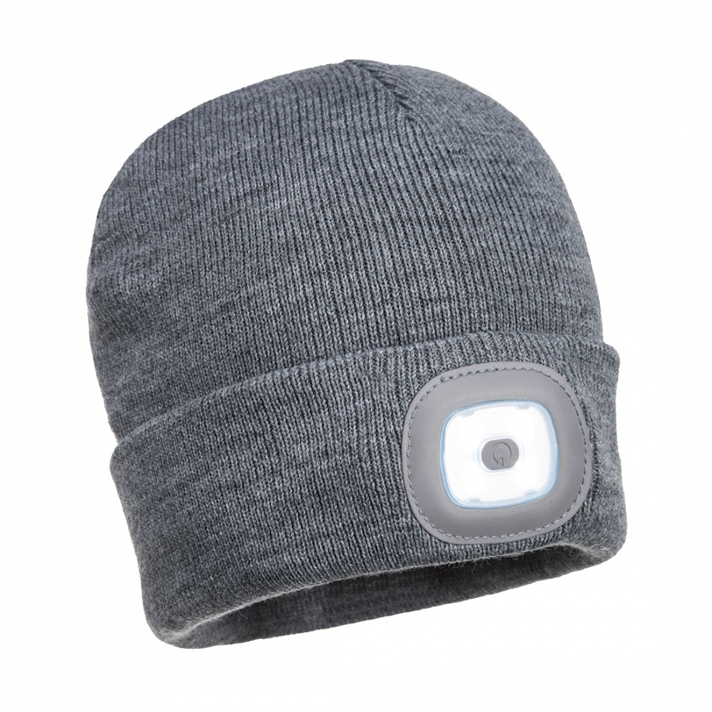 pics/Portwest/muetzen/portwest-b028-beanie-hat-with-usb-rechargable-leds-grey-frontlight.jpg