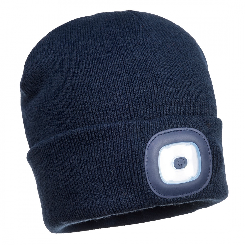 pics/Portwest/muetzen/portwest-b028-beanie-hat-with-usb-rechargable-leds-navy-frontlight.jpg